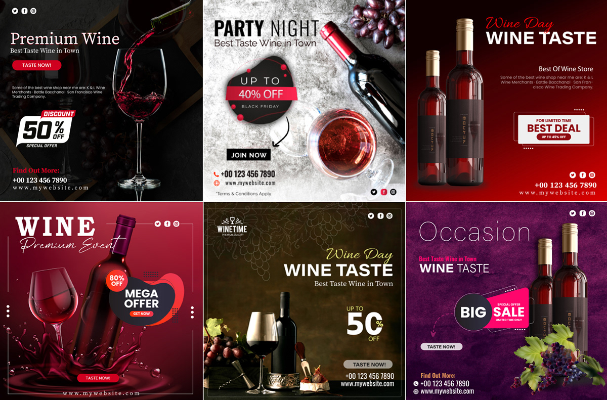 Wine Banner Ads Design